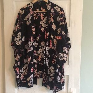 Floral open front kimono